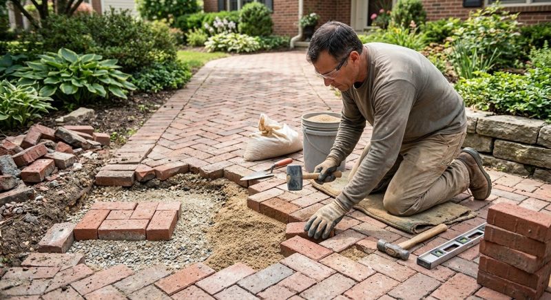 Brick Pathway Repair in Mckinney, TX