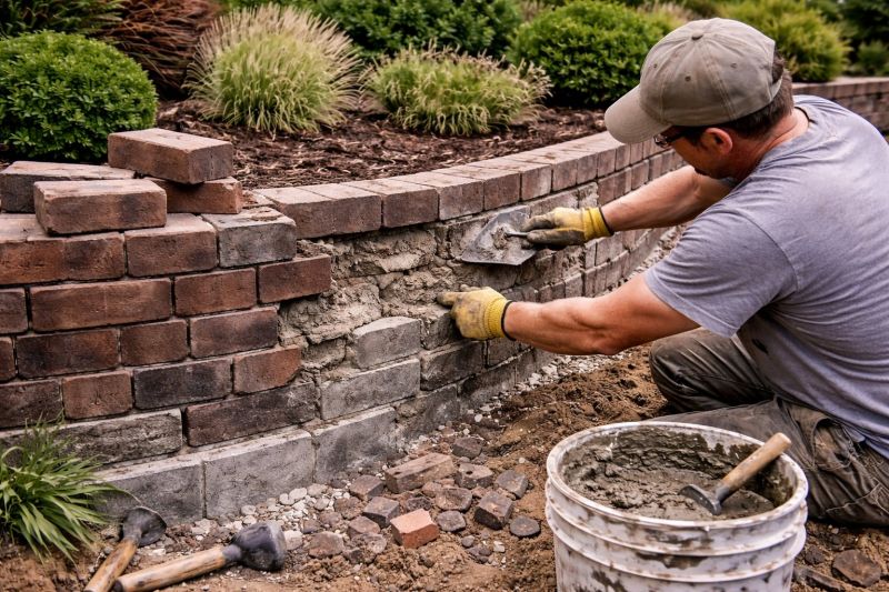 Brick Retaining Wall Repair in Mckinney, TX