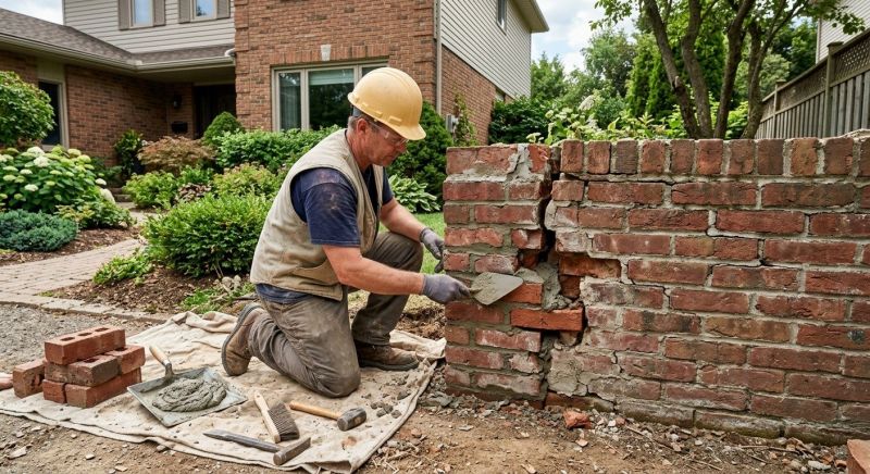Brick Wall Repair in Farmersville, TX