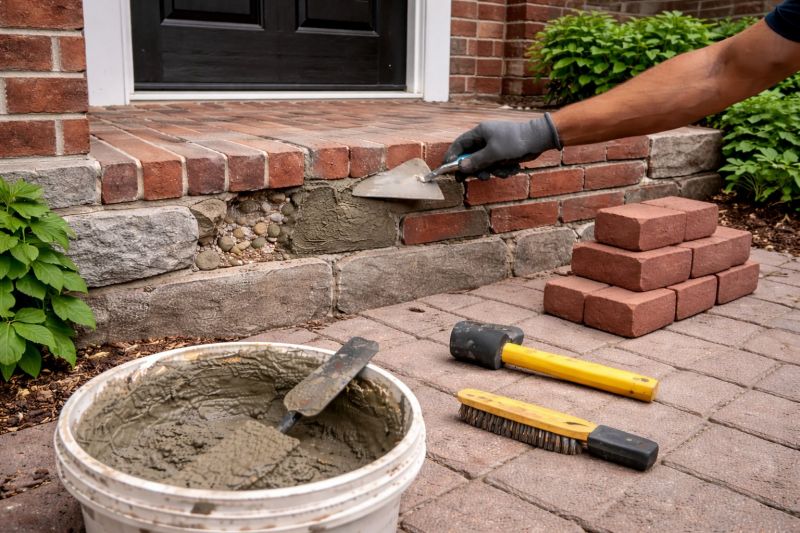 Entryway Brick Repair in Mckinney, TX