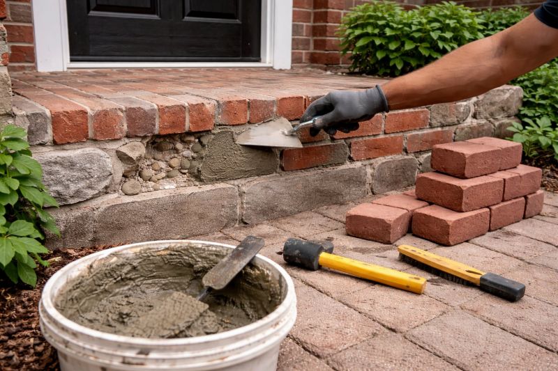 Entryway Brick Repair in Mckinney, TX