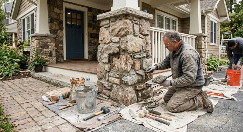 Stone Column Repair in Mckinney, TX