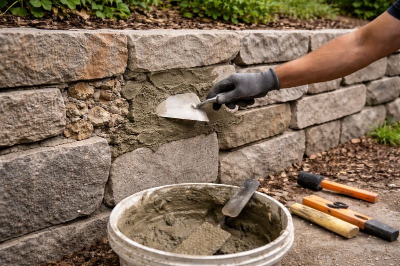 Stone Wall Repair in Princeton, TX